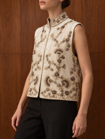 Купить Жилет Zardozi Takshila Couture Бархат – премиальные топы ZhannaKanGroup