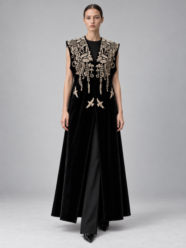 Купить Жилет Zardozi Takshila Couture Бархат – премиальные топы ZhannaKanGroup