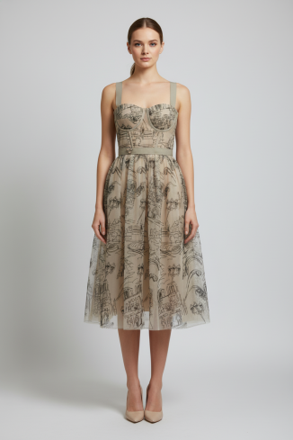 Buy Dress Zardozi Lace / Tulle Grid – premium dresses by ZhannaKanGroup