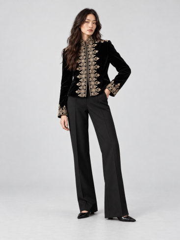 Buy Jacket Zardozi Takshila Couture Velvet – premium costumes by ZhannaKanGroup