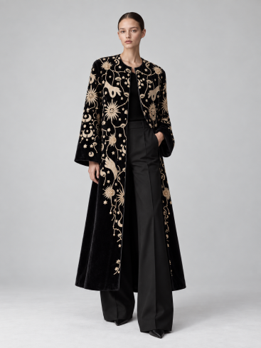 Купить Халат Zardozi Takshila Couture Бархат – премиальные костюмы ZhannaKanGroup