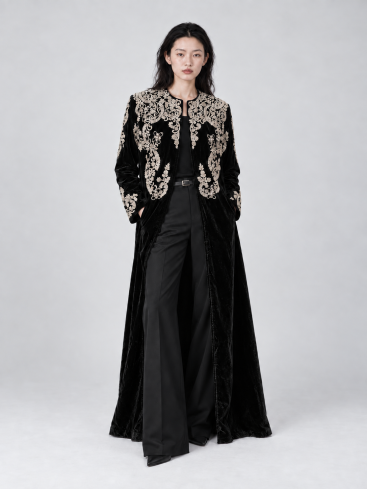 Buy Bathrobe Zardozi Takshila Couture Velvet – premium outerwear by ZhannaKanGroup