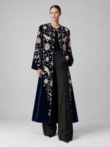 Купить Халат Zardozi Takshila Couture Бархат – премиальные верхняя одежда ZhannaKanGroup