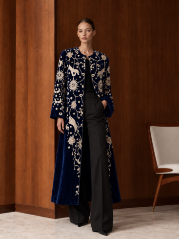 Купить Халат Zardozi Takshila Couture Бархат – премиальные верхняя одежда ZhannaKanGroup
