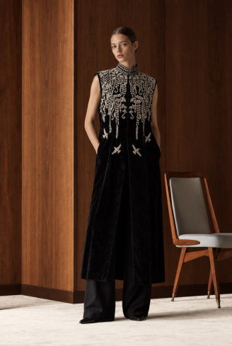 Buy Vest Zardozi Takshila Couture Velvet – premium tops by ZhannaKanGroup
