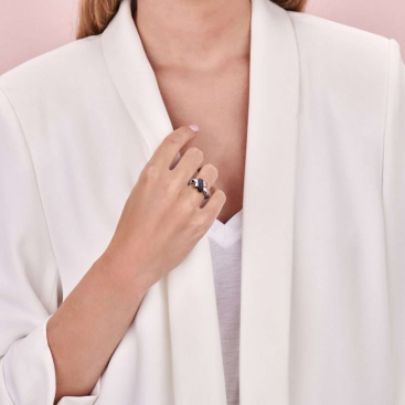 Buy Ring Tirisi Kisses Silver/Rose Gold – premium rings by ZhannaKanGroup