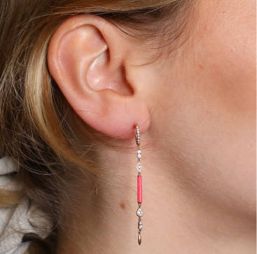 Купить Моно серьга Djula Art Deco Розовое золото – премиальные серьги ZhannaKanGroup